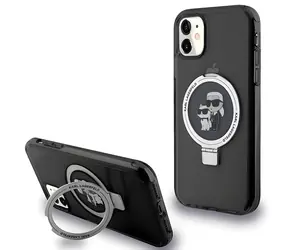 Karl Lagerfeld Ring Stand Karl&Choupette černá / Pouzdro / MagSafe / pro iPhone 11 / Xr