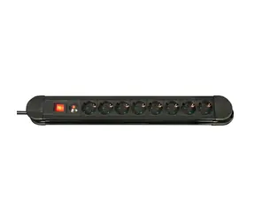 Lindy černá / Prodlužovací přívod / 8 zásuvek Schuko / vypínač / 3500 W