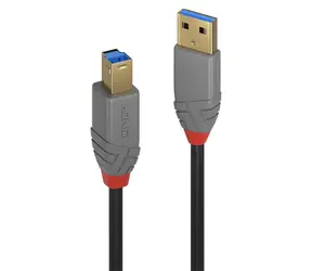 Lindy Anthra Line USB-A - USB-B 3 m černá / Kabel USB / USB 3.2 Gen 1 / 5 Gbit/s