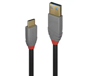 Lindy Anthra Line USB-A - USB-C 1,5m černá / Kabel USB / USB 3.2 Gen 2 / 10 Gbit/s / PD 100W