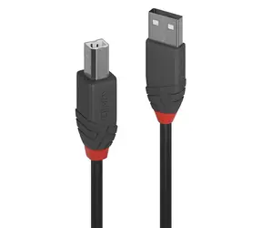 Lindy Anthra Line černá / Kabel USB / USB-A - USB-B / 2 m / 480 Mbit/s
