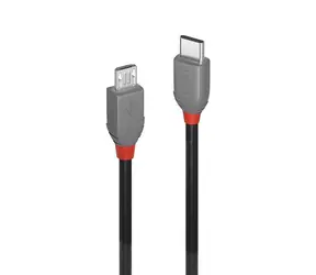 Lindy Anthra Line USB-C - Micro-USB B černá / Kabel USB / USB 2.0 / 3 m / 480 Mbit/s