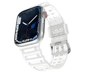 Hurtel Triple Protection Strap transparentní / Řemínek s krytem / Apple Watch 38/40/41 mm / Odolný