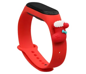 Hurtel Strap Xmas červená / Řemínek / Xiaomi Mi Band 3/4 / s ponožkou