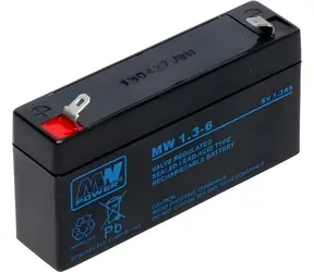NoName Olověný akumulátor 6V/1.3AH-MW / Baterie / 6 V / 1,3 Ah