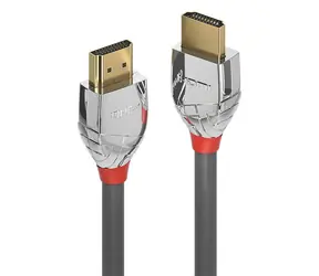Lindy Cromo Line šedá / HDMI kabel / 1 m / High Speed / 4K 4096 x 2160 60Hz / pozlacené konektory