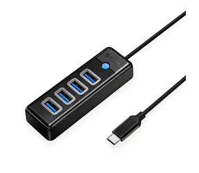 Orico PW4U-C3 černá / USB hub / 4x USB-A 3.0 / konektor USB-C