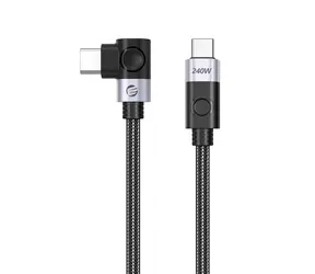Orico CW240 černá / Kabel USB-C - USB-C / lomený / PD 240W / 20 Gbps / 0,5 m
