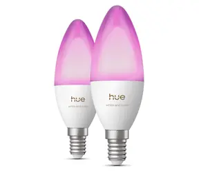 Philips Hue LED žárovka E14 3,7W RGBW B39 2 ks / Chytrá LED žárovka / Bluetooth/Zigbee / stmívatelná