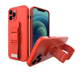 Hurtel Rope Case červená / Kryt pro Xiaomi POCO M4 Pro 5G / Silikonový se šňůrkou na krk