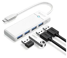 Orico PAPW4A-C3 bílá / USB hub / 4x USB-A 3.0 / kabel 0,5 m