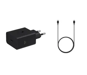 Samsung EP-T6010NBE + EP-DA705BBE černá / Cestovní nabíječka a kabel / USB-C 60W / USB-C-USB-C 3A