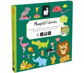 JANOD Magnetické příběhy Africká zvířátka / Magnetická knížka / 30 magnetických dílků