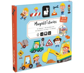 JANOD Magnetické příběhy Na stavbě / Magnetická knížka / 30 magnetek