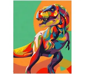 NORIMPEX Diamantové malování Tyrannosaurus v barvách / 30x40 cm