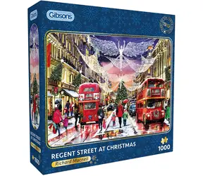 GIBSONS Puzzle Vánoční Regent Street / 1000 dílků / 68 x 49 cm