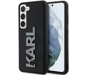 Karl Lagerfeld 3D Rubber Glitter Logo černá / Pouzdro pro Samsung Galaxy S24