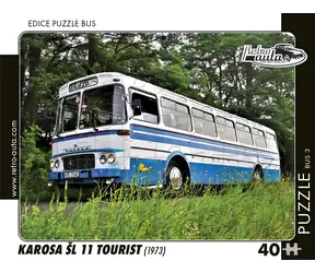 RETRO-AUTA Puzzle BUS č.03 Karosa ŠL 11 Tourist (1973) / 40 dílků / 32 x 24 cm