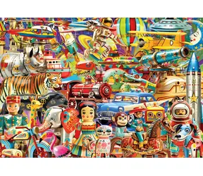 GRAFIKA Puzzle Retro hračky / 1000 dílků / 69 × 47,8 cm