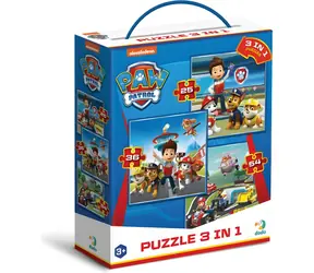 DODO Puzzle Tlapková patrola: Připravení do akce 3v1 / 25+36+54 dílků / 20 x 20 cm