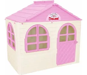 DOLONI Dětský zahradní domeček bílo-růžový (malý) / 129 × 120 × 69 cm / od 1,5 roku