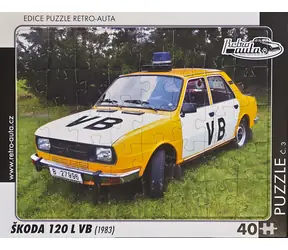 RETRO-AUTA Puzzle č.03 Škoda 120L VB (1983) / 40 dílků / 32 × 24 cm