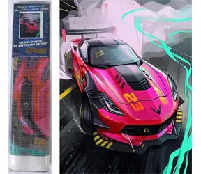 NORIMPEX Diamantové malování Růžový sporťák / 30x40 cm