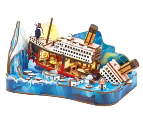 2KIDS TOYS 3D dřevěná skládačka Miniaturní scéna Titanic / 100+ dílků / od 14 let