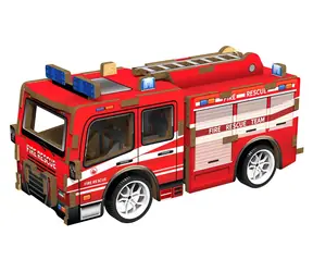 2KIDS TOYS 3D dřevěná skládačka Hasičský vůz / od 6 let / na natažení / dřevo