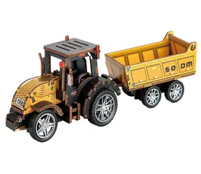 2KIDS TOYS 3D dřevěná skládačka Traktor s přívěsem / 60 dílků / od 6 let