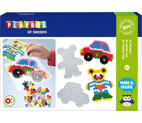 PLAYBOX Zažehlovací korálky Auto a medvídek XL / 600 ks / od 3 let