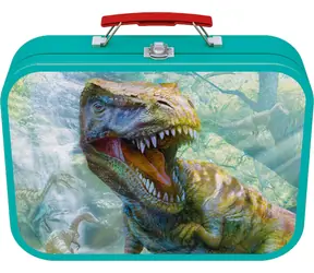 SCHMIDT Puzzle Dinosauři 4v1 v plechovém kufříku / 2x 60 a 2x 100 dílků / 36x24 cm