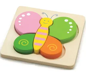 BABU Puzzle Motýlek / Dřevěné vkládací puzzle / 5 dílků