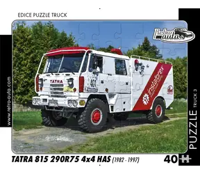 RETRO-AUTA Puzzle TRUCK č.3 Tatra 815 290R75 4x4 HAS (1982-1997) / 40 dílků / 32 x 24 cm