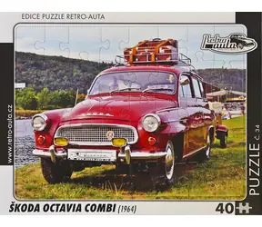 RETRO-AUTA Puzzle Škoda Octavie Combi (1964) / 40 dílků / č.34 / 32 x 24 cm