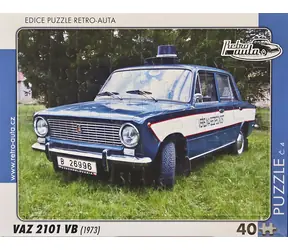 RETRO-AUTA Puzzle č.04 VAZ 2101 VB (1973) / 40 dílků / 32 × 24 cm