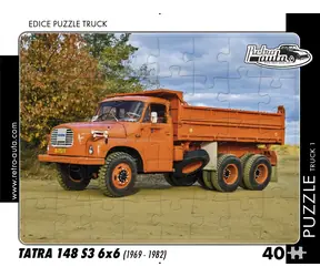 RETRO-AUTA Puzzle TRUCK č.1 Tatra 148 S3 6x6 (1969-1982) / 40 dílků / 32 × 24 cm