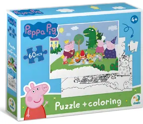 DODO Oboustranné puzzle Prasátko Peppa: Piknik / 60 dílků / 32 x 23 cm