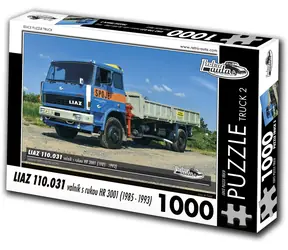 RETRO-AUTA Puzzle TRUCK č.2 Liaz 110.031 valník s rukou HR 3001 (1985–1993) / 1000 dílků