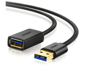 Ugreen US129 černá / Prodlužovací kabel / USB-A (M) - USB-A (F) / USB 3.0 / 2 m / 5 Gbit/s
