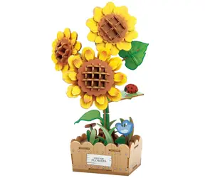 2KIDS TOYS 3D dřevěná skládačka Slunečnice / 100+ dílků / od 14 let