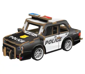 2KIDS TOYS 3D dřevěná skládačka Policejní auto / od 6 let / na natažení / dřevo