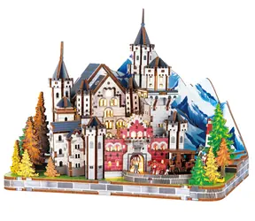 2KIDS TOYS 3D dřevěná skládačka Zámek Neuschwanstein / Miniaturní scéna / 200+ dílků / 14+ let