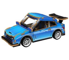 2KIDS TOYS 3D dřevěná skládačka Sportovní auto modrá / Dřevo / od 6 let