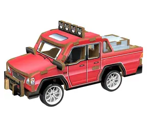 2KIDS TOYS 3D dřevěná skládačka Pick-up auto červená / Dřevo / od 6 let