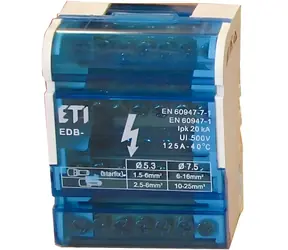 ETI EDB-411 / Svorkovnicový blok / 125 A / 4P / 11 svorek