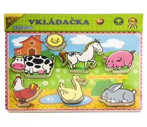 STUDO WOOD Vkládačka Zvířátka na statku / Dřevěná / 6 dílků