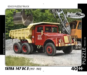RETRO-AUTA Puzzle TRUCK č.24 Tatra 147 DC 5 (1957-1961) / 40 dílků / 32 x 24 cm
