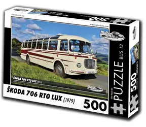 RETRO-AUTA Puzzle BUS č.12 Škoda 706 RTO LUX (1979) / 500 dílků / 48 × 36 cm