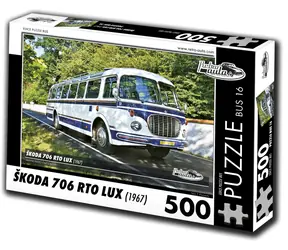 RETRO-AUTA Puzzle BUS č.16 Škoda 706 RTO LUX (1967) / 500 dílků / 48 × 36 cm